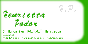 henrietta podor business card